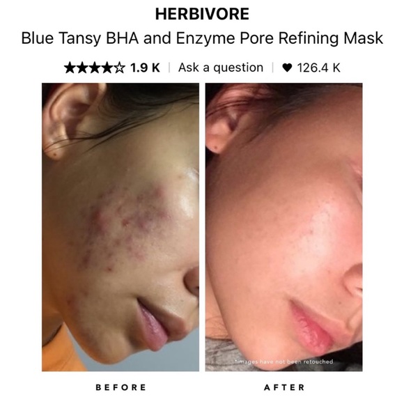 🆕 HERBIVORE Blue Tansy Invisible Pores Resurfacing Clarity Face Mask BOTANICALS - Picture 5 of 8